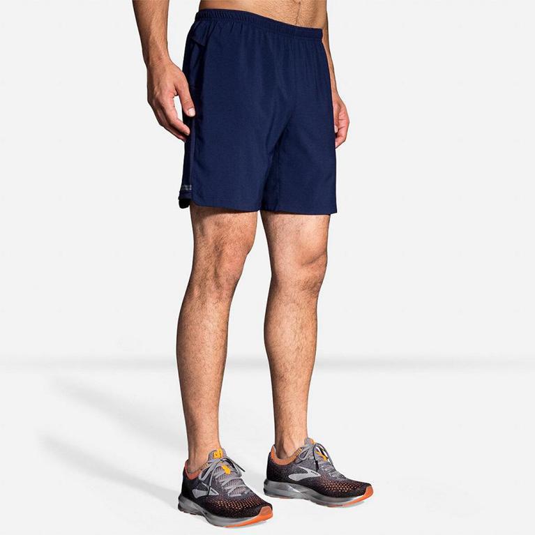 Brooks Mens Sherpa 7 2-In-1 Running Shorts - Blue (034517-UPX)